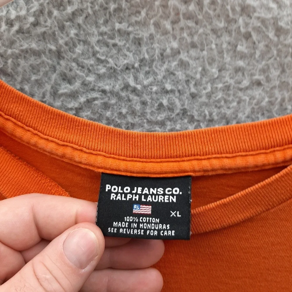 Vintage Polo Ralph Lauren Shirt Adult‎ XL Orange Crewneck Grunge Skater 90s Y2K